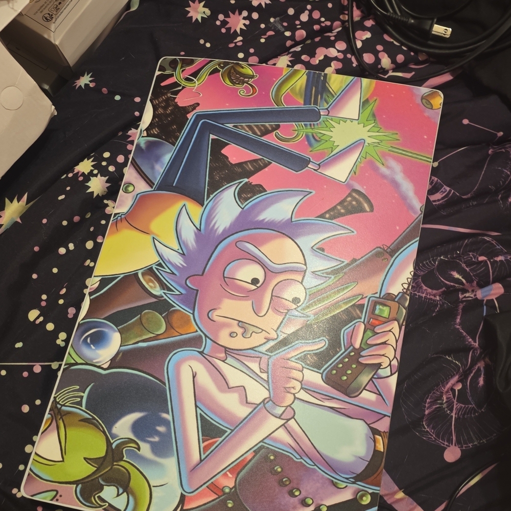 Rick and Morty Themed Controller/Console Skin - Colorful Pink & Purple Artwork